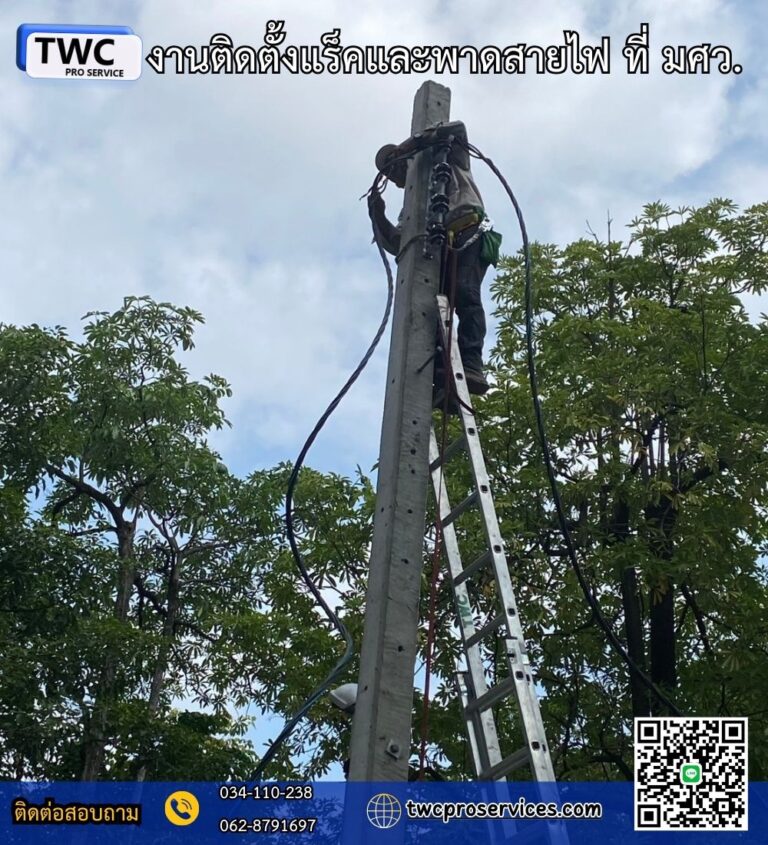 งานปักเสา พนาดสายไฟ