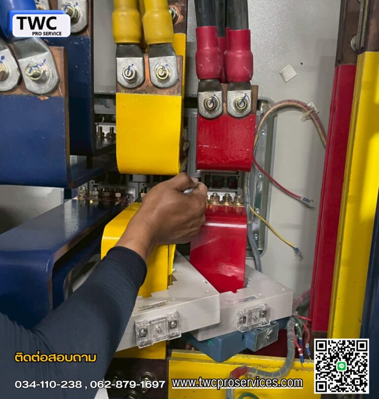 งานTEST & PM ทดสอบค่าทางไฟฟ้าของบัสบาร์เมน ที่บก.จร